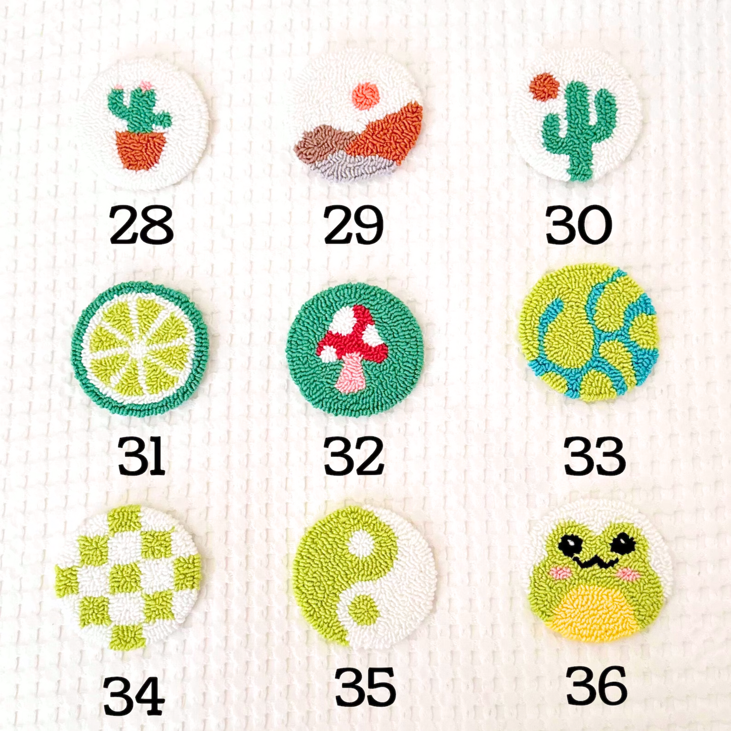 Punch Needle Car Coasters - SET OF 2