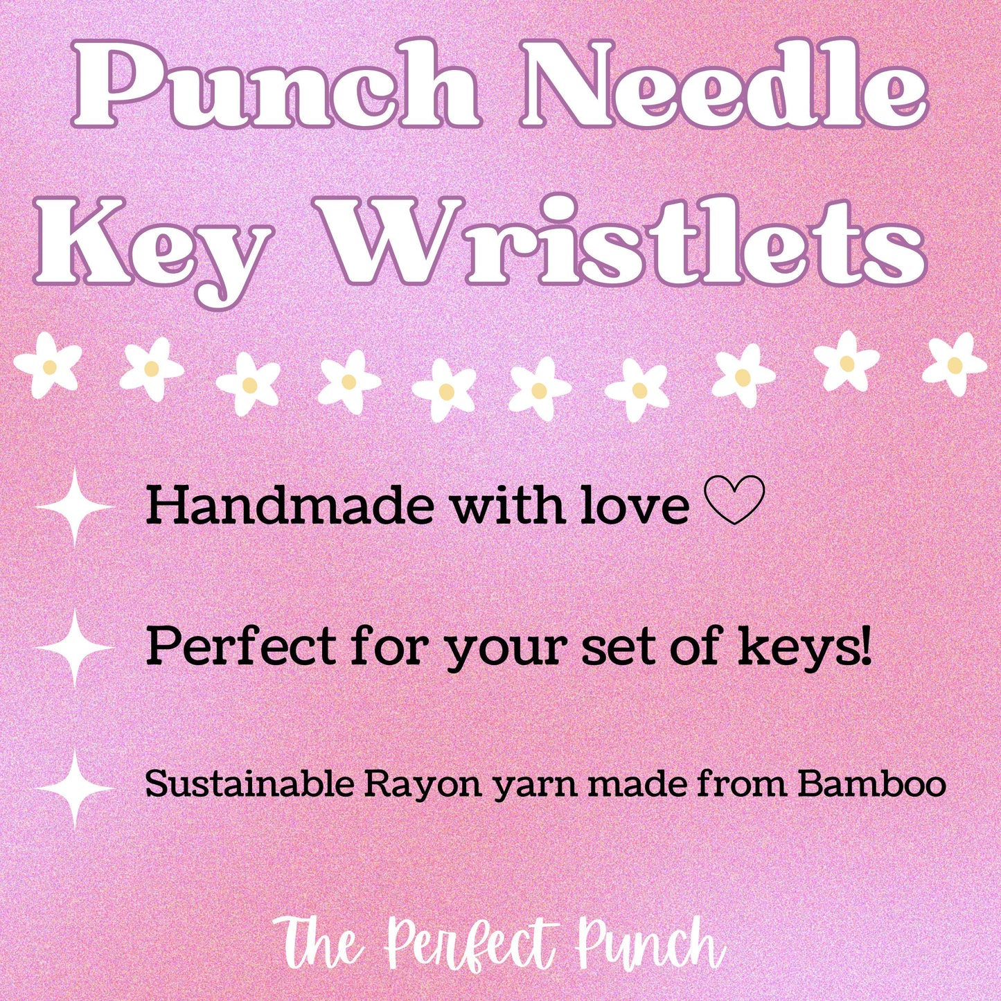 Punch Needle Keychain Wristlet | Cute Keychain | Punch Needle Keychain | Wristlet Keychain | Cute Gift | Cute Gift Idea | Gift For Her