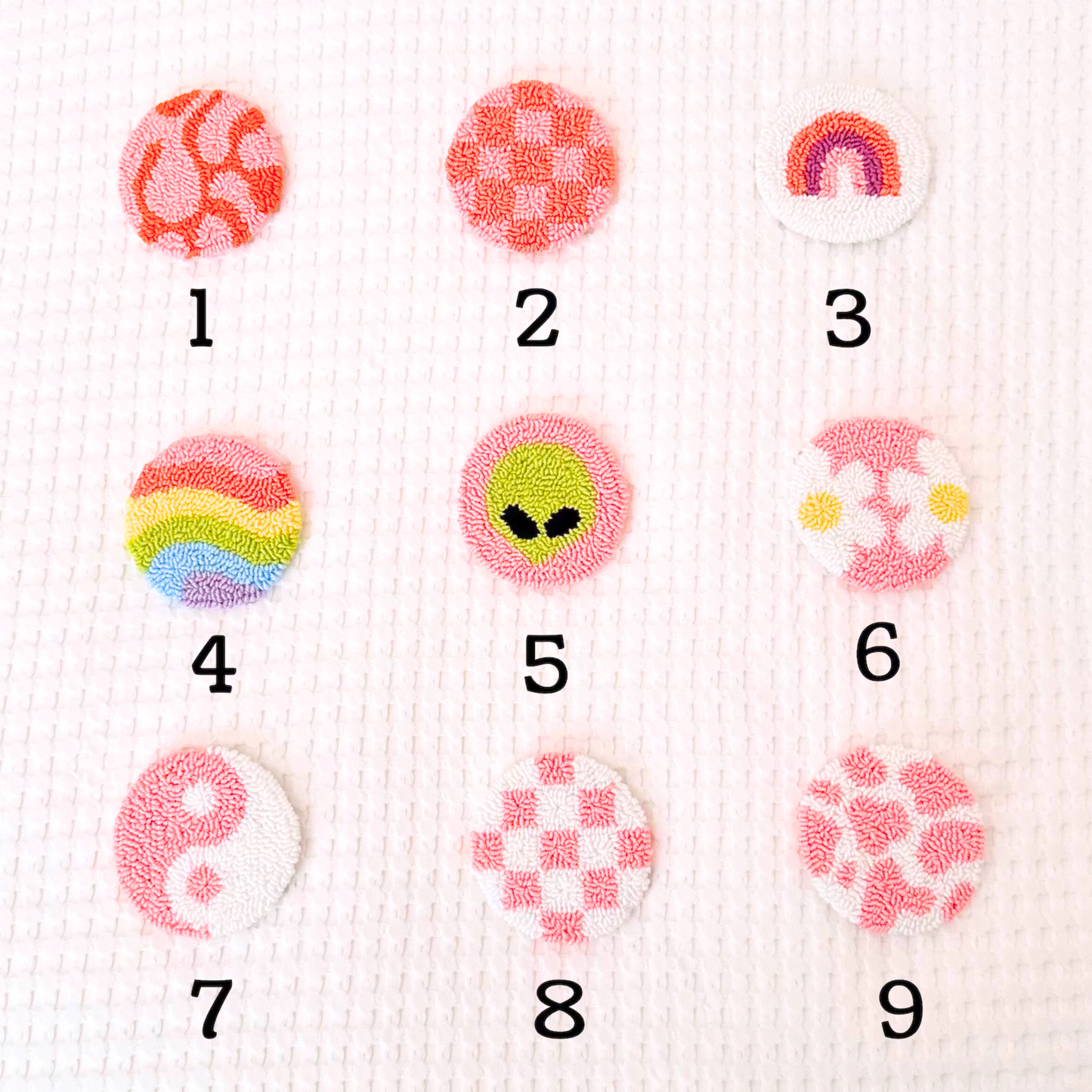 Punch Needle Car Coasters - SET OF 2