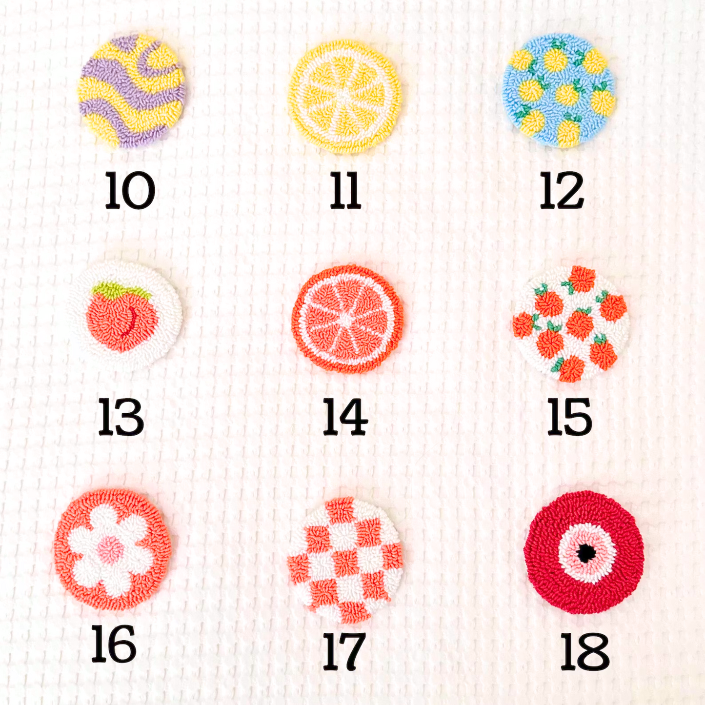 Punch Needle Car Coasters - SET OF 2