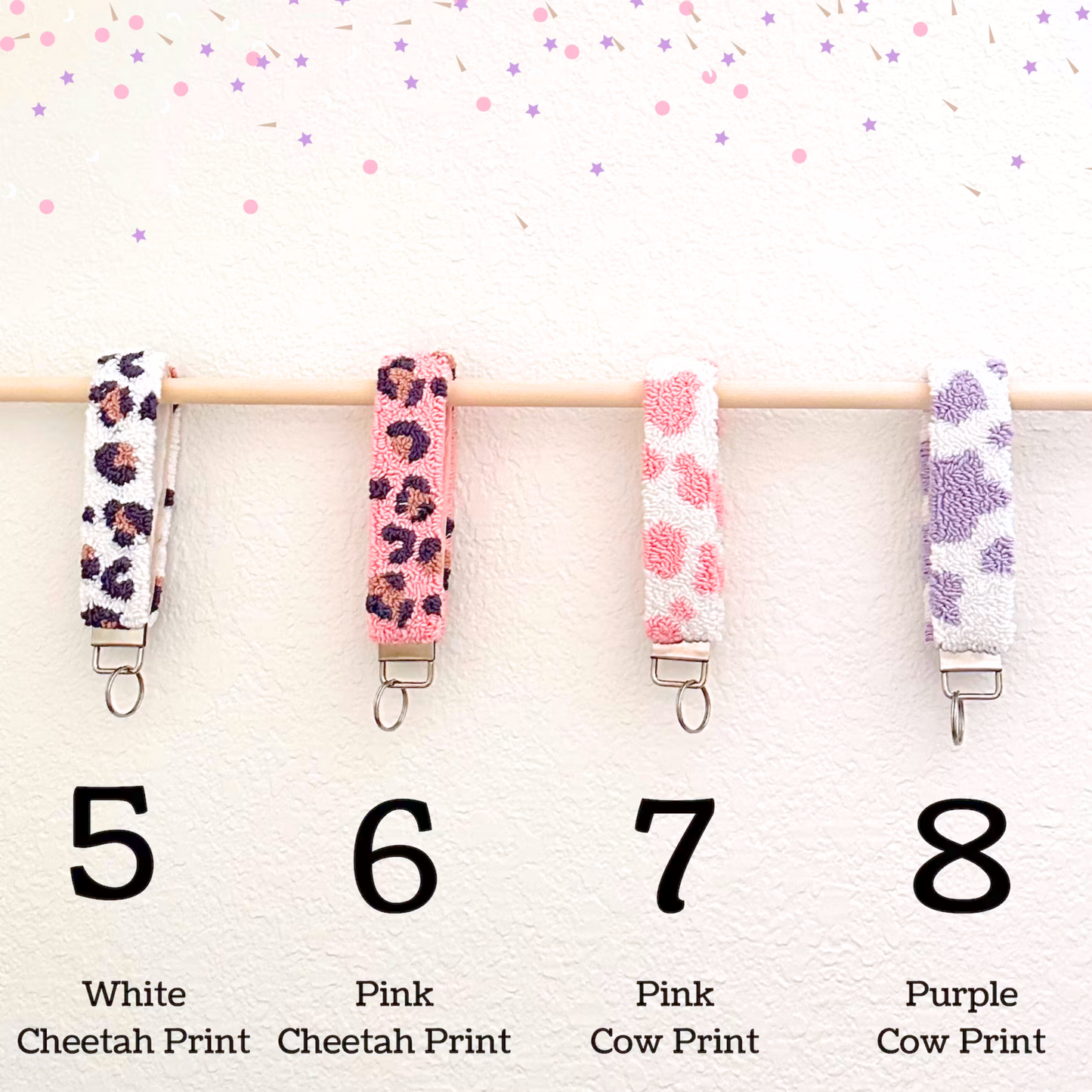 Punch Needle Keychain Wristlet