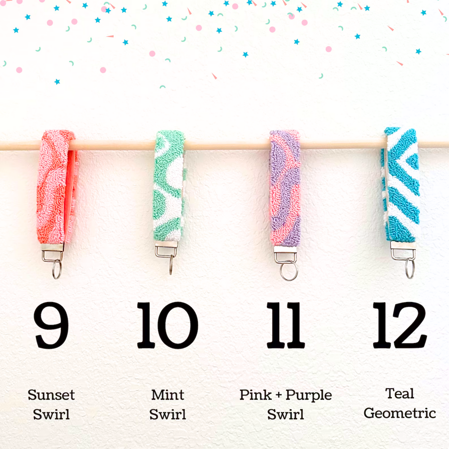 Punch Needle Keychain Wristlet