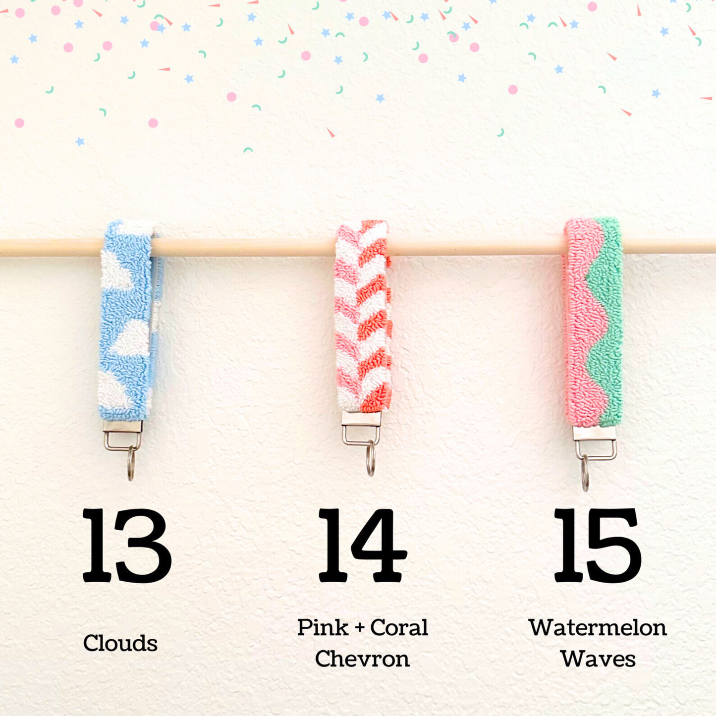 Punch Needle Keychain Wristlet