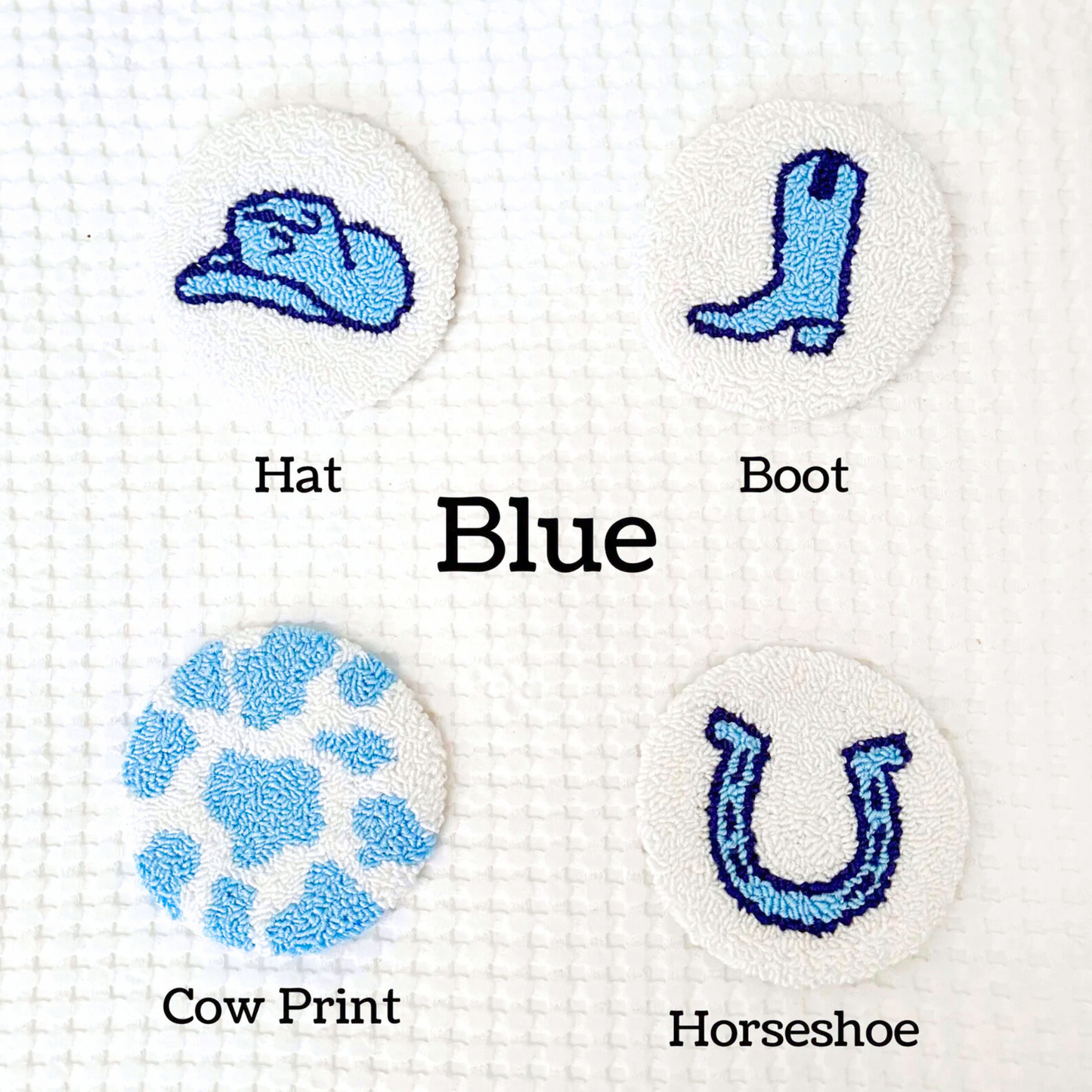 Disco Cowgirl Western Punch Needle Mug Rug Coasters