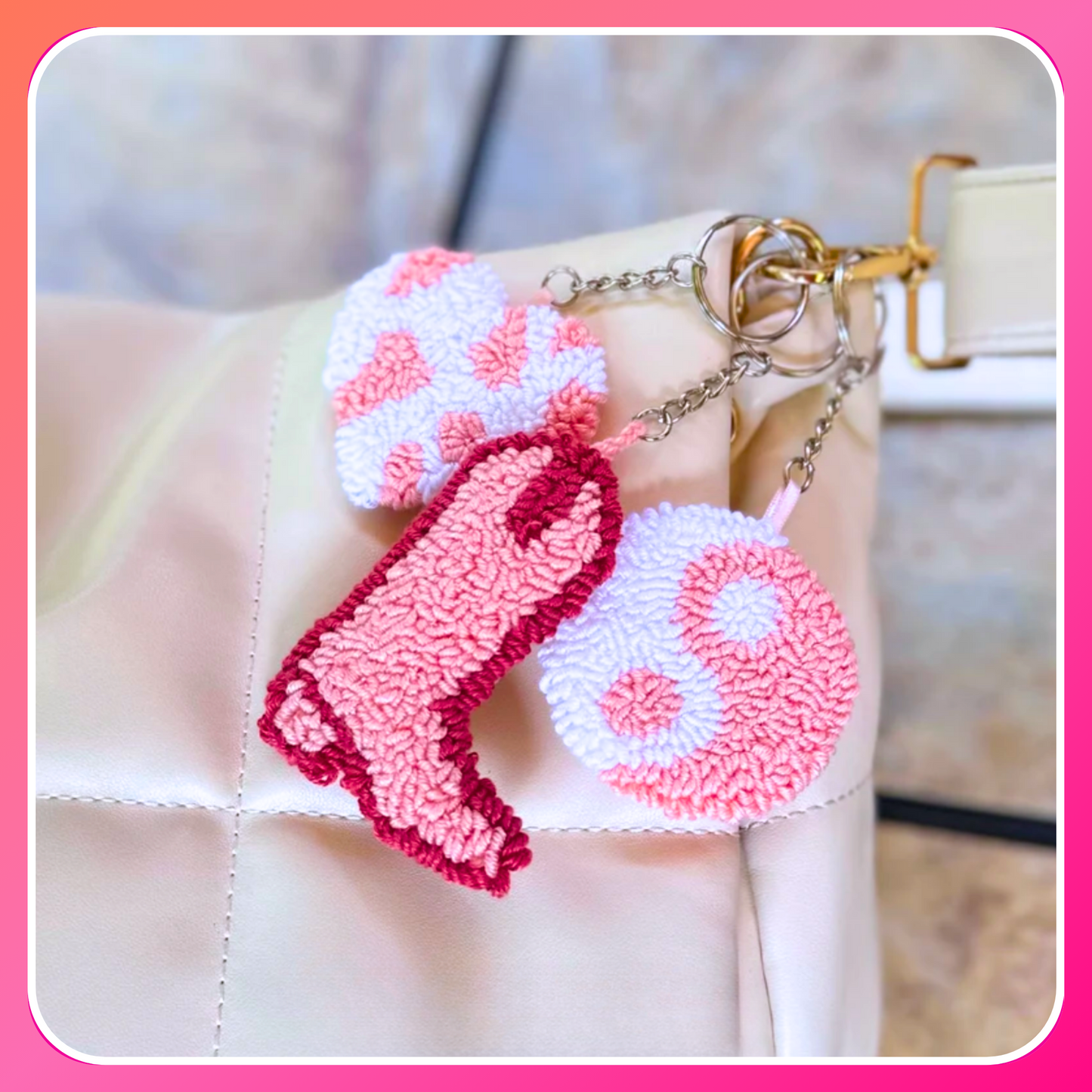 Punch Needle Keychain