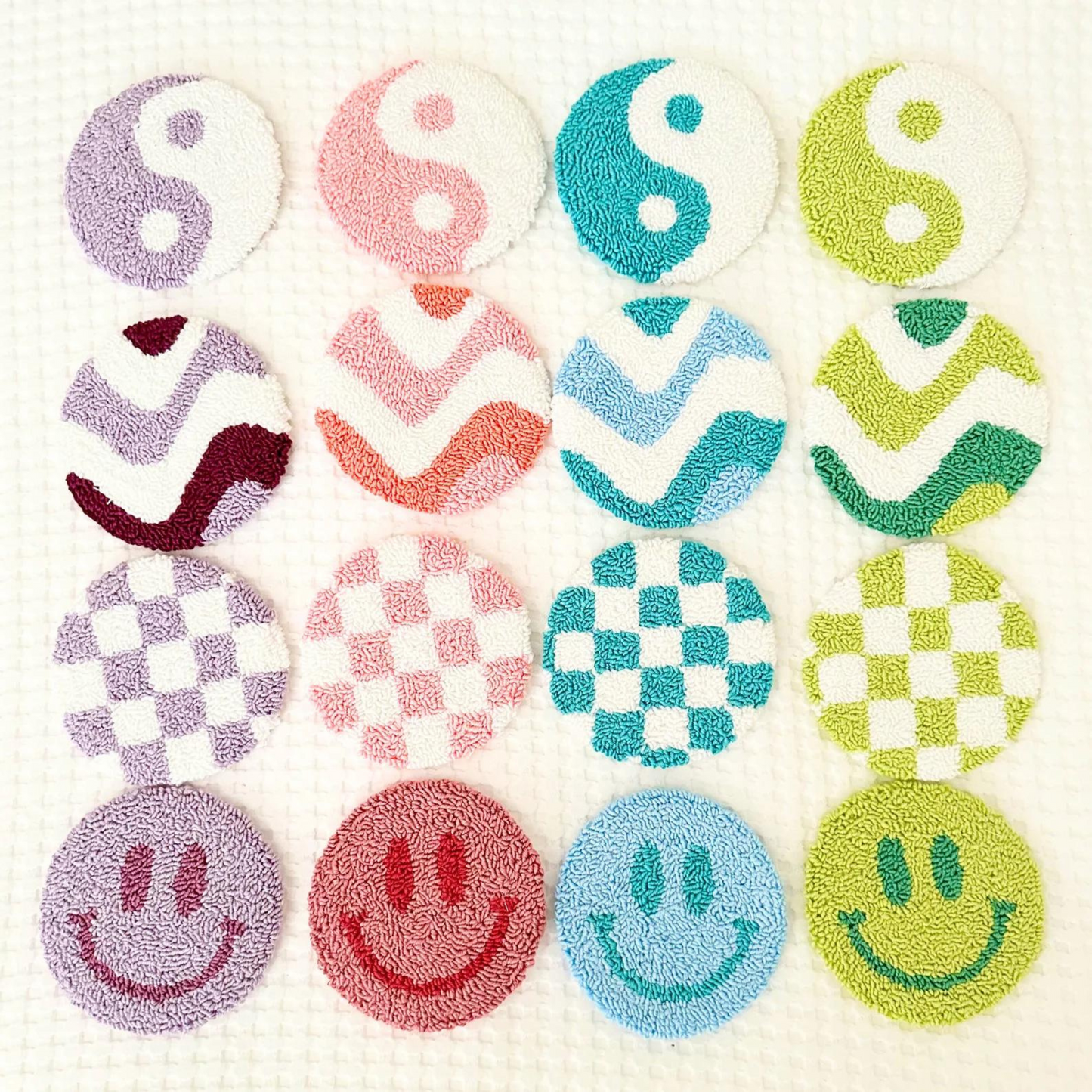 Punch Needle Mug Rug Coasters