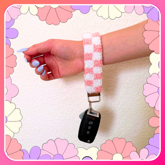 Punch Needle Keychain Wristlet