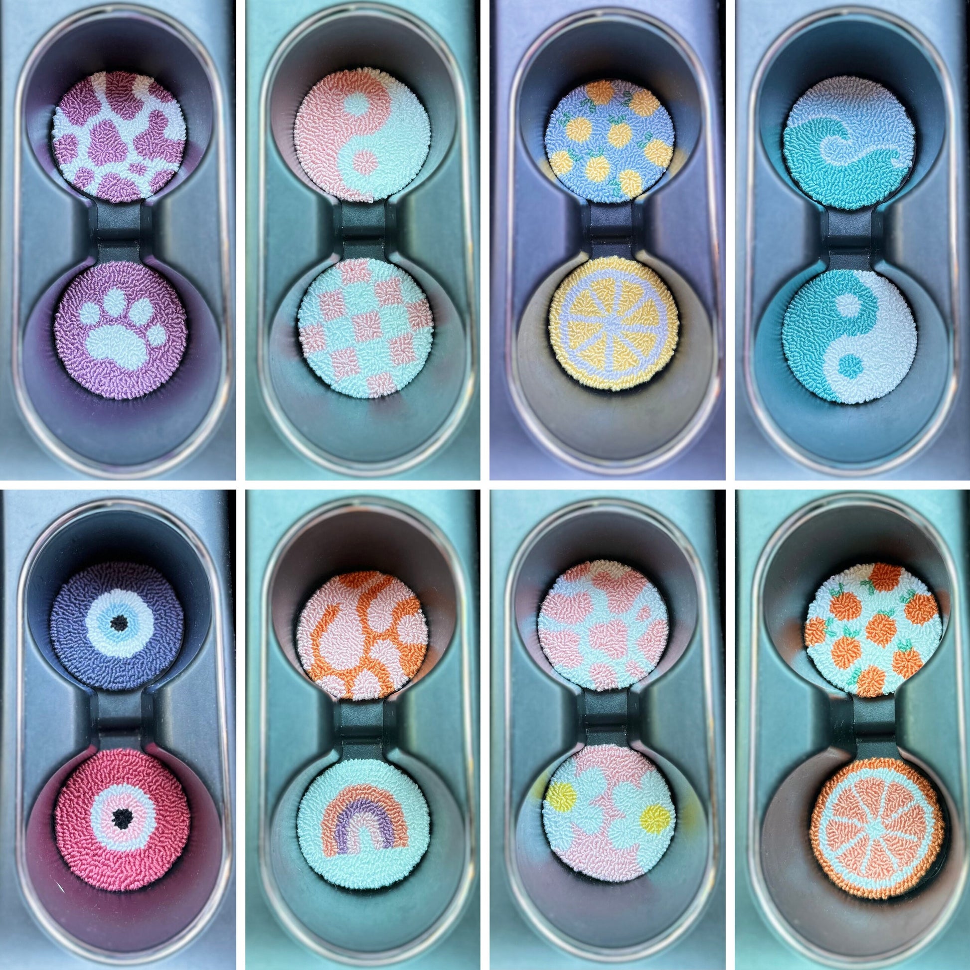 Punch Needle Car Coasters | Punch Needle Coaster | Cute Coaster | Car Cup Coasters | Cool Coasters | Interior Car Decor | Car Accessories