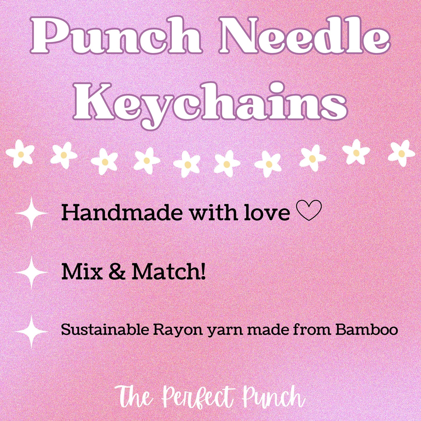 Punch Needle Keychain | Purse Charm | Kawaii Keychain | Punch Needle | Punch Needle Art | Cute Keychain | Punch Needle Key Chain